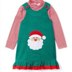 Girls Santa jumper and matching turtleneck